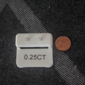 NEW Mojssanite 0.25CT Stud Earrings set in .925 sterling silver